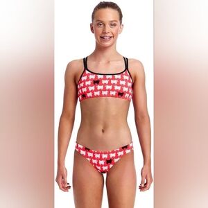 Funkita Ladies Bikini  Criss Cross Top Black Sheep Sz 12